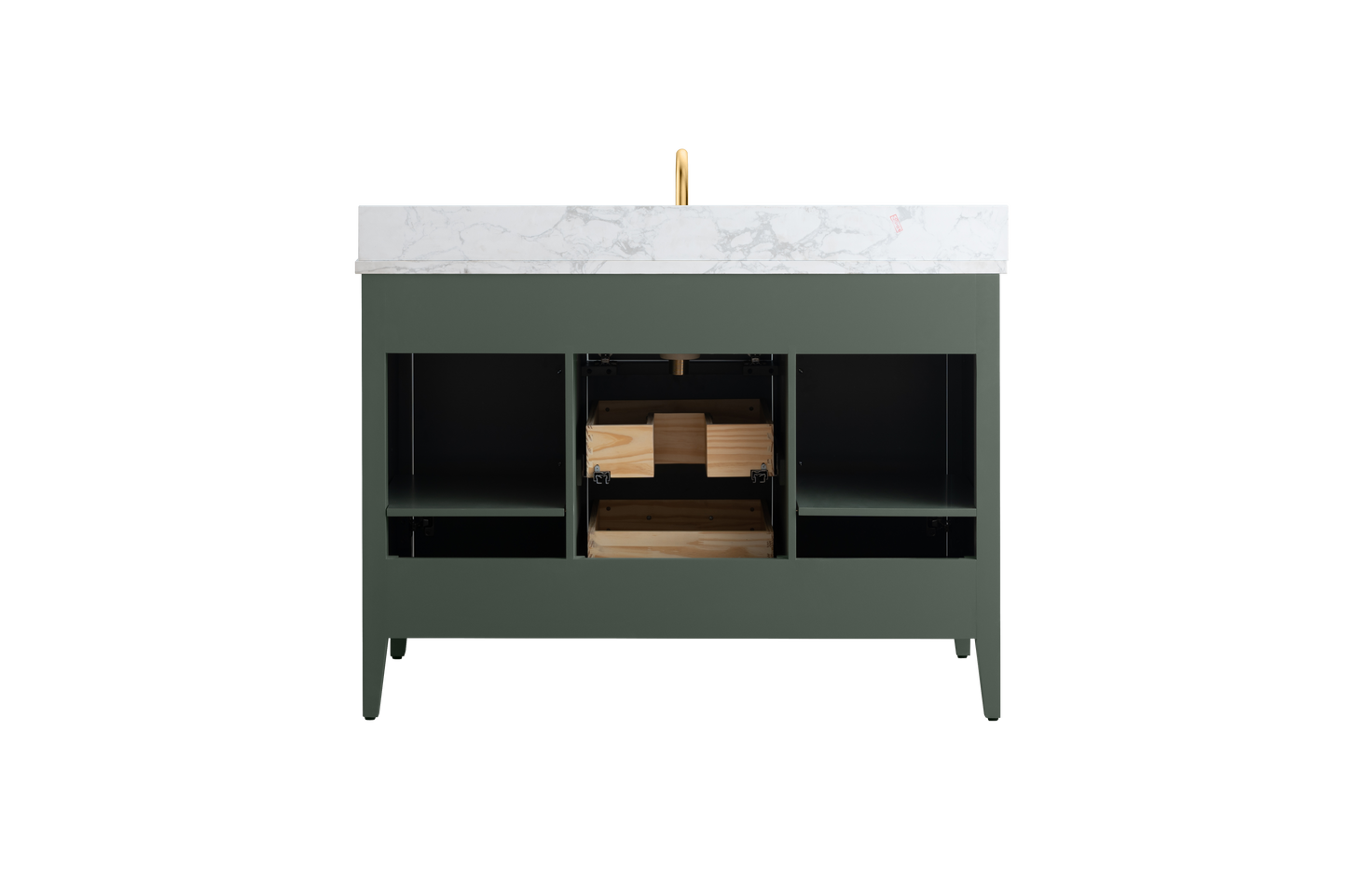 48 Inch Single Sink Bathroom Vanity in Vintage Green with Marble Countertop - Vanity Art VA9048-VG