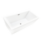 59 Inch Freestanding White Acrylic Bathtub with Overflow And Pop-Up Drain - Vanity Art VA6814-S-BN