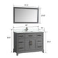 48 Inch Single Sink Bathroom Vanity in Gray with White Marble Countertop - Vanity Art VA1048G