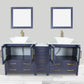 72 Inch Double Sink Bathroom Vanity in Blue with Marble Countertop - Vanity Art VA3130-72B