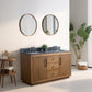 60 Inch Double Sink Bathroom Vanity in Tan with Limestone Top - Vanity Art VA7060-DT-BT