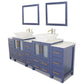 84 Inch Double Sink Bathroom Vanity in Blue with Marble Countertop - Vanity Art VA3124-84B