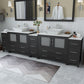 108 Inch Double Sink Bathroom Vanity in Espresso with Marble Countertop - Vanity Art VA3136-108E