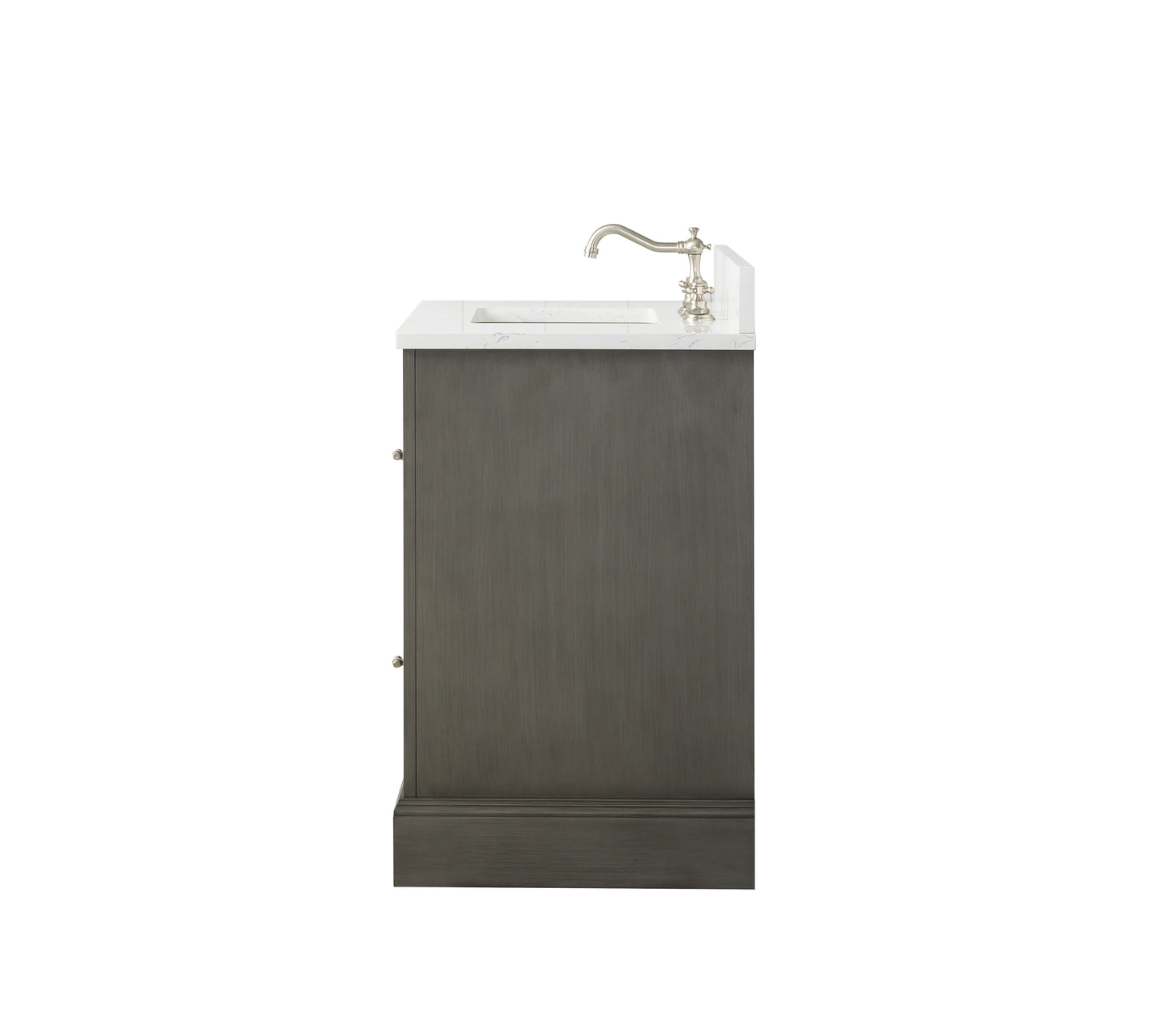 36 Inch Single Sink Bathroom Vanity in Gray with Marble Countertop & Backsplash - Vanity Art VA5036-SG