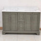 54 Inch Double Sink Bathroom Vanity in Gray with Marble Countertop & Backsplash - Vanity Art VA5054-SG