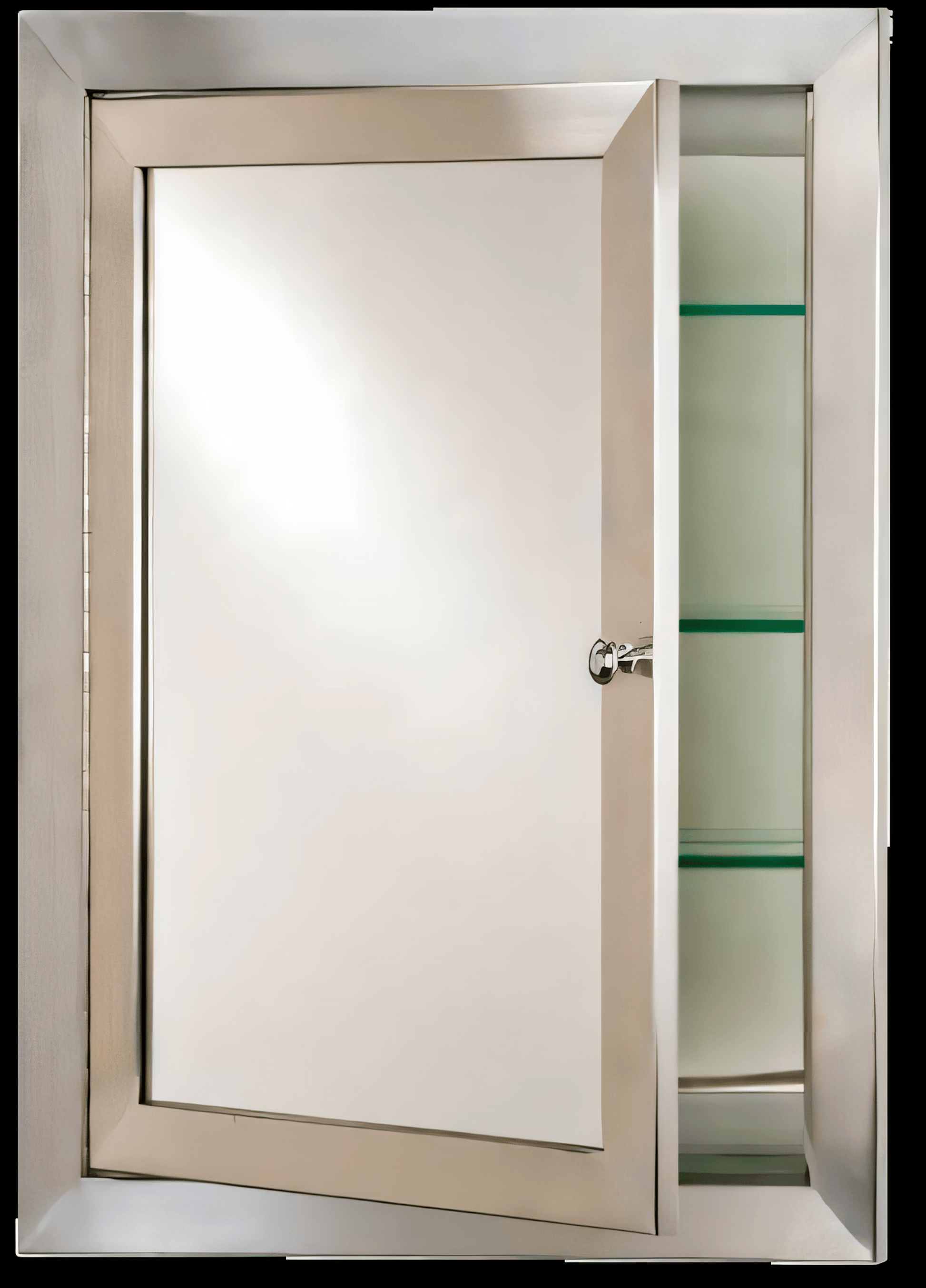 Afina MET-S-L Afina Metro Satin Stainless Steel Single Door Medicine Cabinet MET-S-L