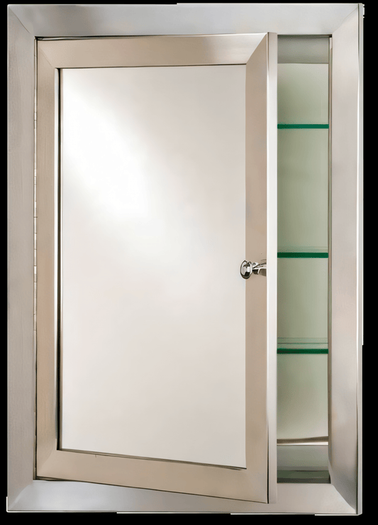 Afina MET-S-L Afina Metro Satin Stainless Steel Single Door Medicine Cabinet MET-S-L