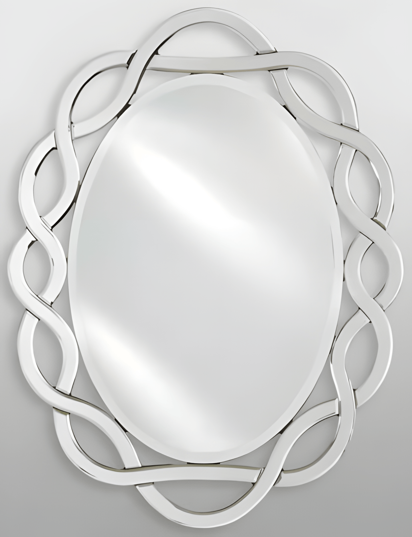 Afina ML-2431-O Afina Modern Luxe 24" x 31" Contemporary Oval Decorative Wall Mirror ML-2431-O