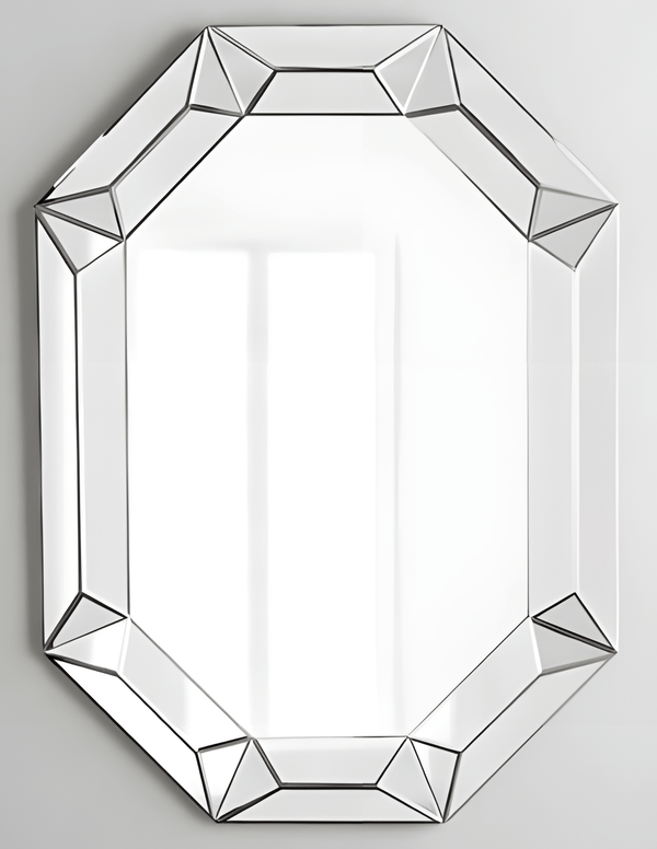 Afina ML-2842-O Afina Modern Luxe 28 x 42 Contemporary Octagonal Decorative Wall Mirror ML-2842-O