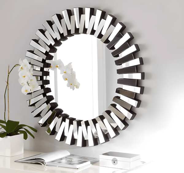 Afina ML-36-R Afina Modern Luxe 30 x 42 Contemporary Round Decorative Wall Mirror ML-36-R