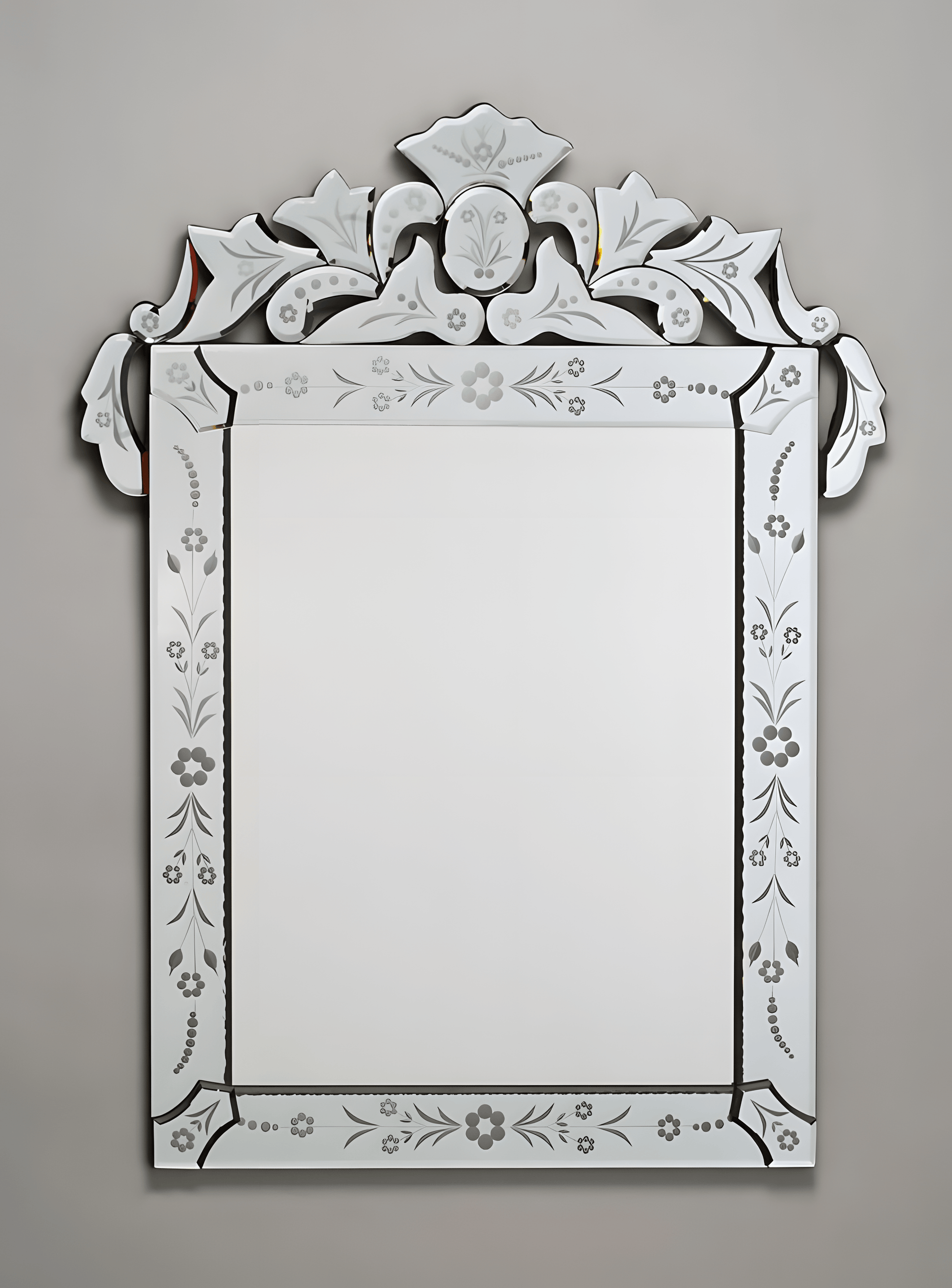 Afina RM-103 Afina Radiance Venetian 26" x 36" Rectangular Traditional Etched Glass Wall Mirror RM-103