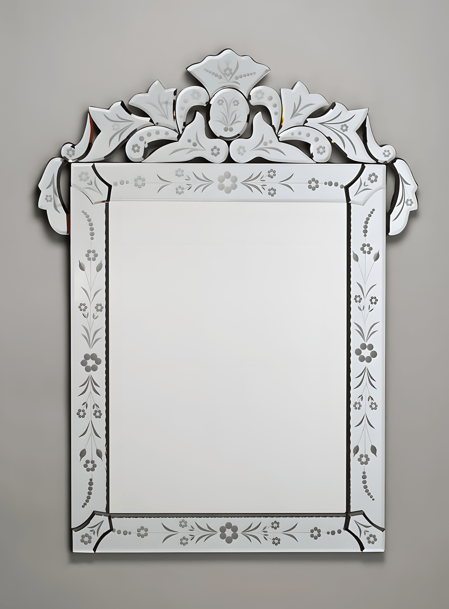 Afina RM-103 Afina Radiance Venetian 26" x 36" Rectangular Traditional Etched Glass Wall Mirror RM-103