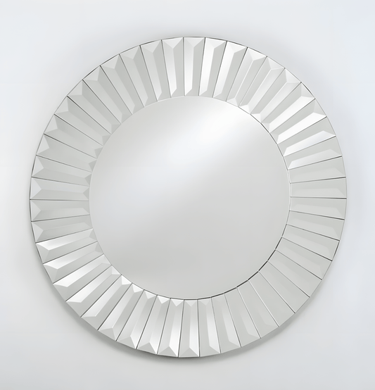 Afina RM-106 Afina Radiance Venetian 24" Round Contemporary Cut Glass Wall Mirror RM-106