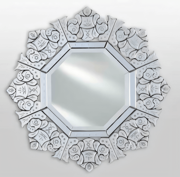 Afina RM-111 Afina Radiance Venetian 32 x 32 Octagonal Contemporary Cut Glass Wall Mirror RM-111