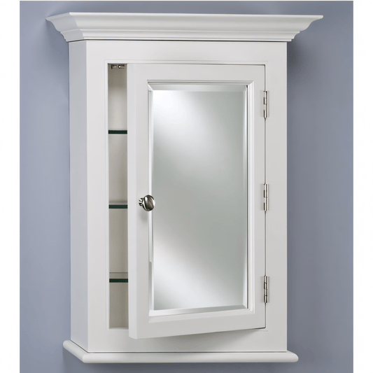 Afina WIL2-W-L Afina Wilshire 2 White Semi Recessed Single Door Medicine Cabinet - WIL2-W-L