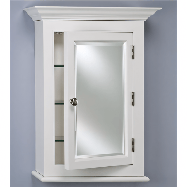 Afina WIL2-W-L Afina Wilshire 2 White Semi Recessed Single Door Medicine Cabinet - WIL2-W-L