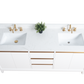 72 Inch Double Sink Bathroom Vanity in White with Marble Countertop - Vanity Art VA8072-DW