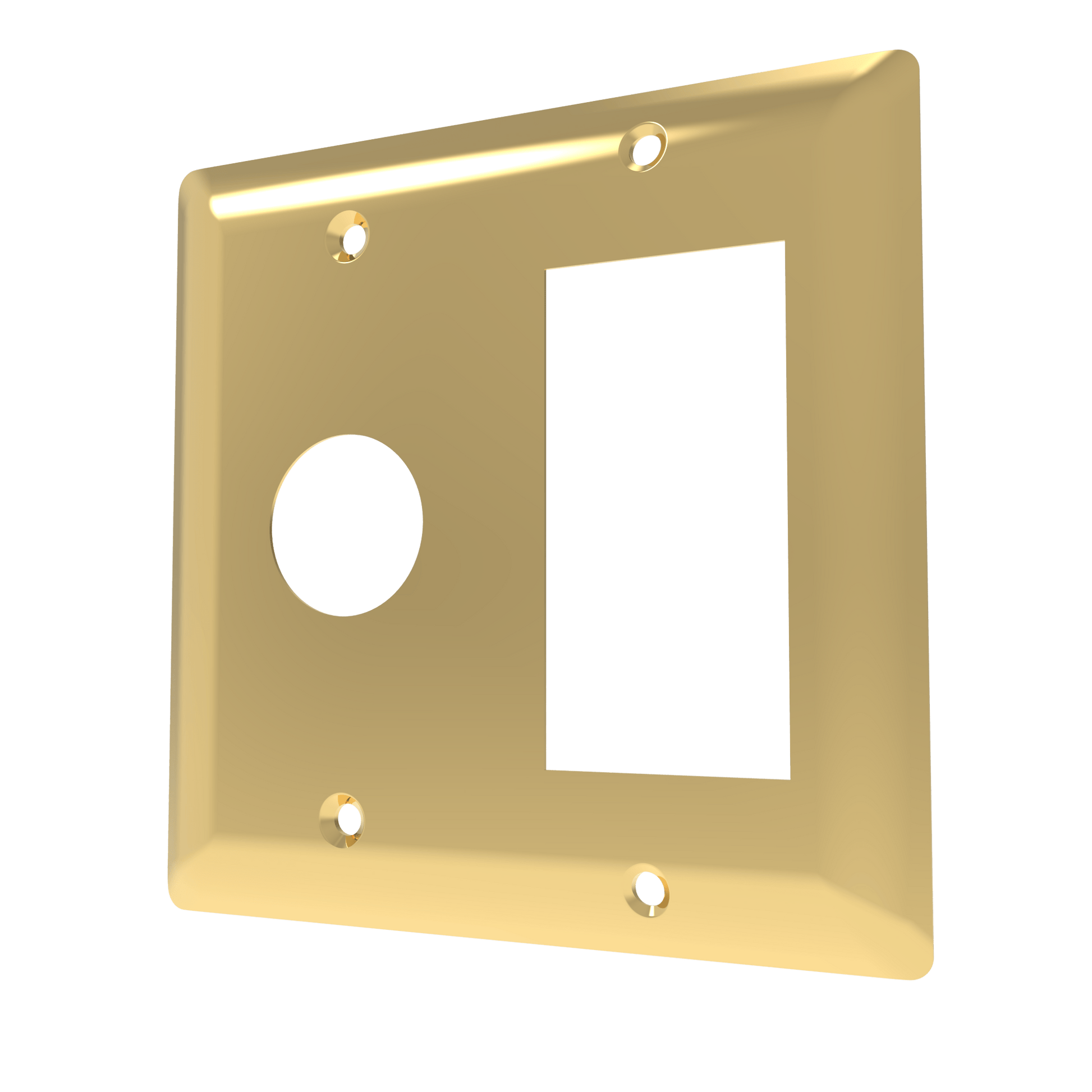 Amba AJ-DGP-PG Amba Double Gang Plate in Polished Gold - AJ-DGP-PG