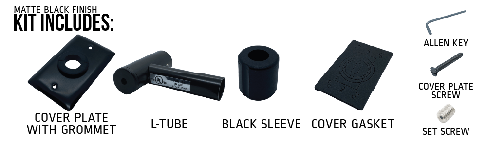 Amba AJ-WRK-MB Amba Jeeves Wet-Rated Upgrade Kit in Matte Black - AJ-WRK-MB