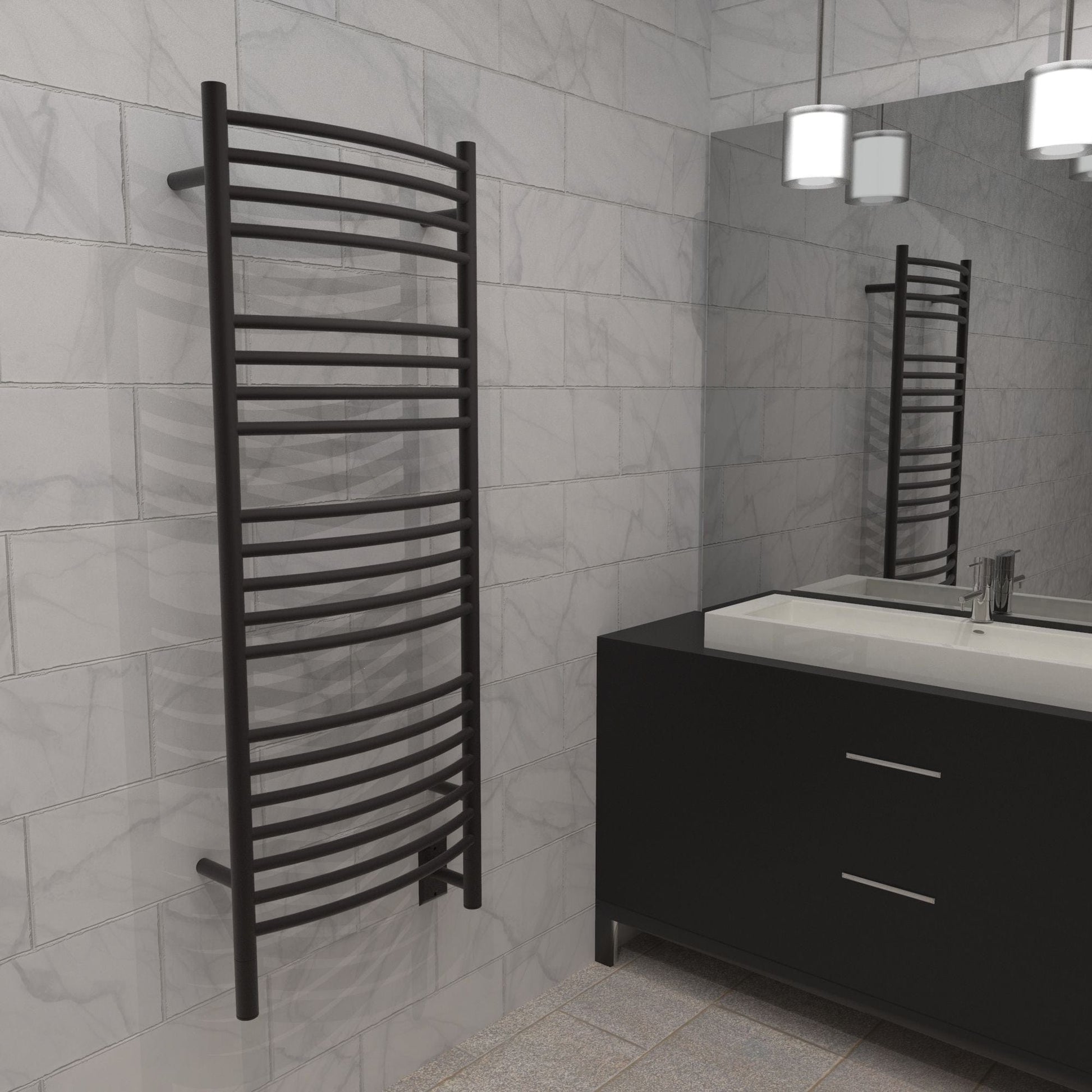 Amba DCO Amba Jeeves Model D Curved 20 Bar Hardwired Towel Warmer in Oil Rubbed Bronze - DCO