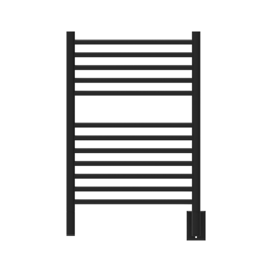 Amba ESMB Amba Jeeves Model E Straight 12 Bar Hardwired Towel Warmer in Matte Black - ESMB