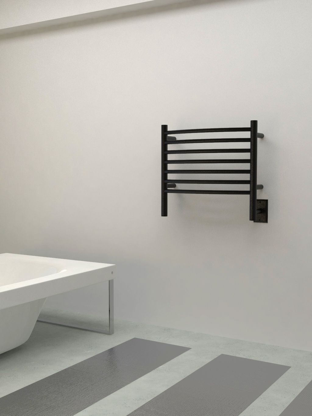 Amba HCMB Amba Jeeves Model H Curved 7 Bar Hardwired Towel Warmer in Matte Black - HCMB