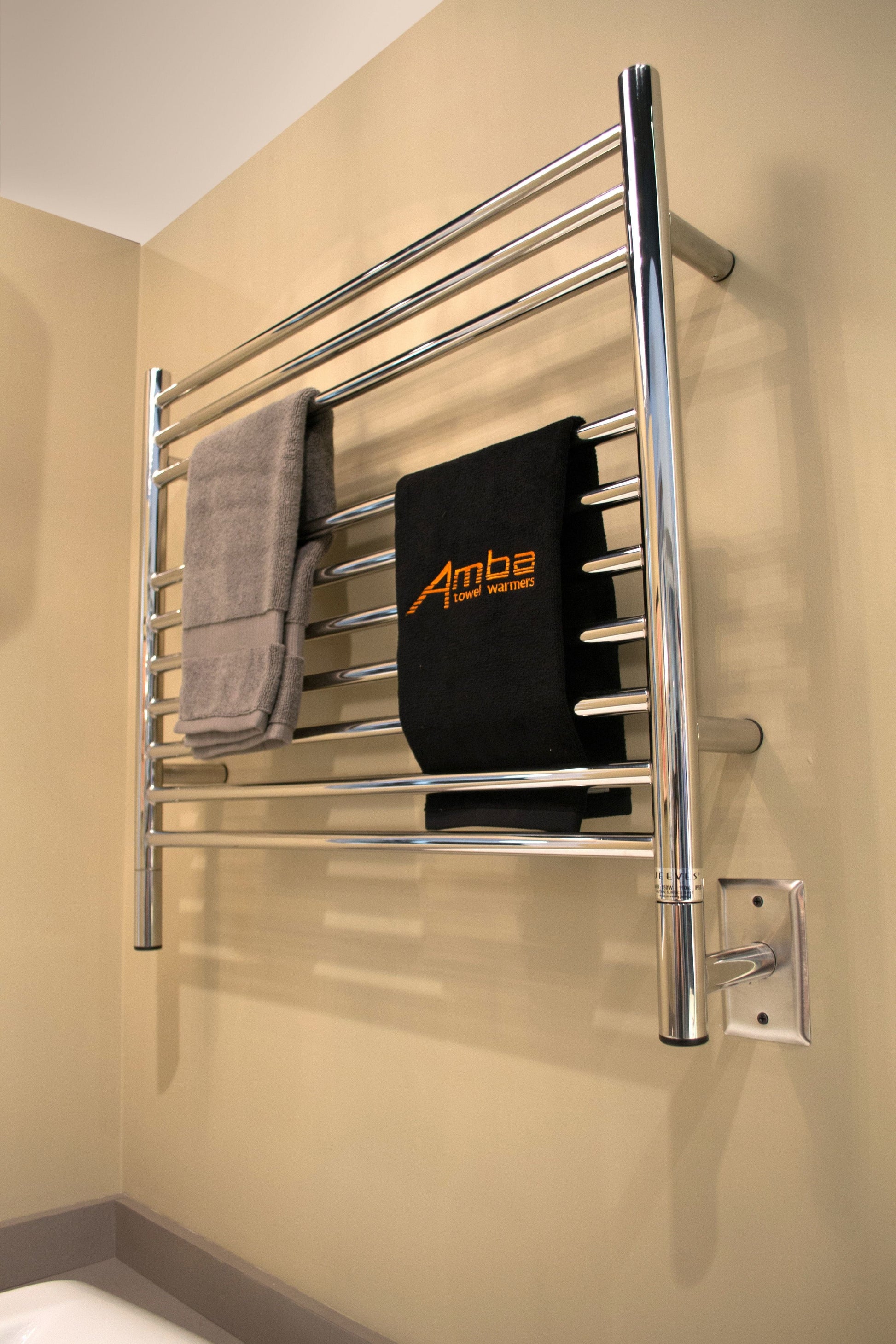 Amba KSP Amba Jeeves Model K Straight 10 Bar Hardwired Towel Warmer in Polished - KSP