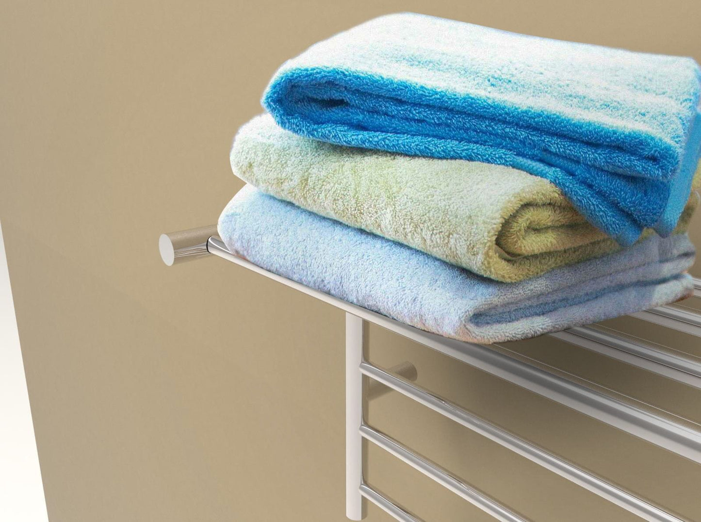 Amba RSH-P Amba Radiant Shelf Hardwired + Plug-in Combo 8 Bar Towel Warmer in Polished - RSH-P