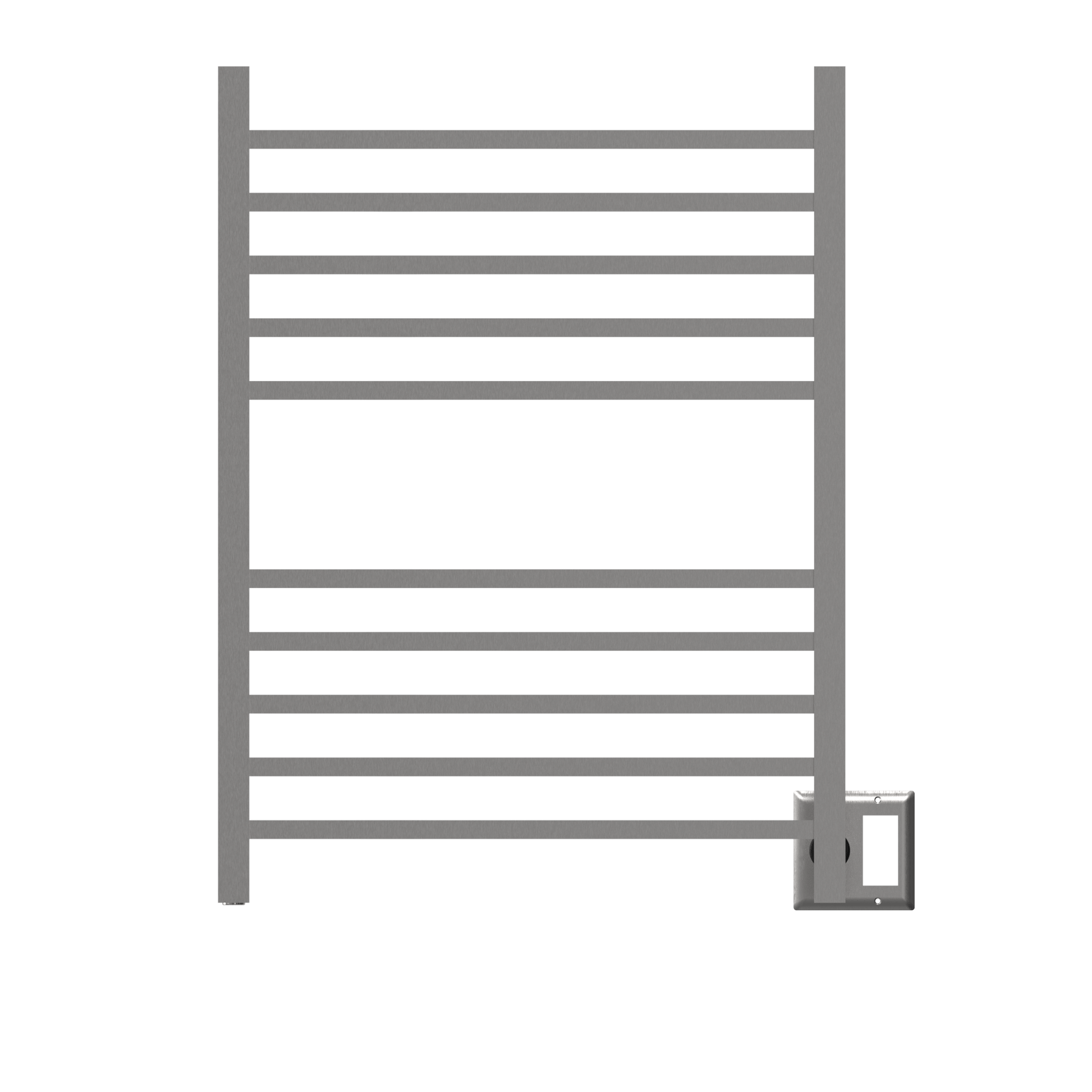 Amba RSWH-B Amba Radiant Square Hardwired + Plug-in Combo 10 Bar Towel Warmer in Brushed - RSWH-B