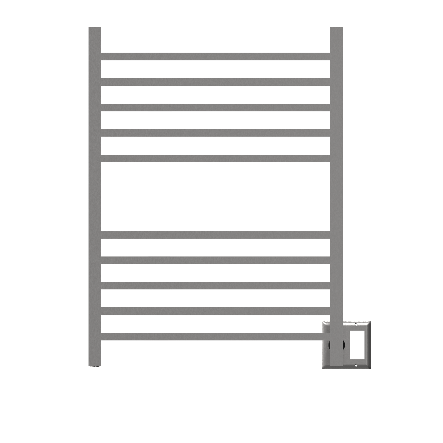 Amba RSWH-B Amba Radiant Square Hardwired + Plug-in Combo 10 Bar Towel Warmer in Brushed - RSWH-B