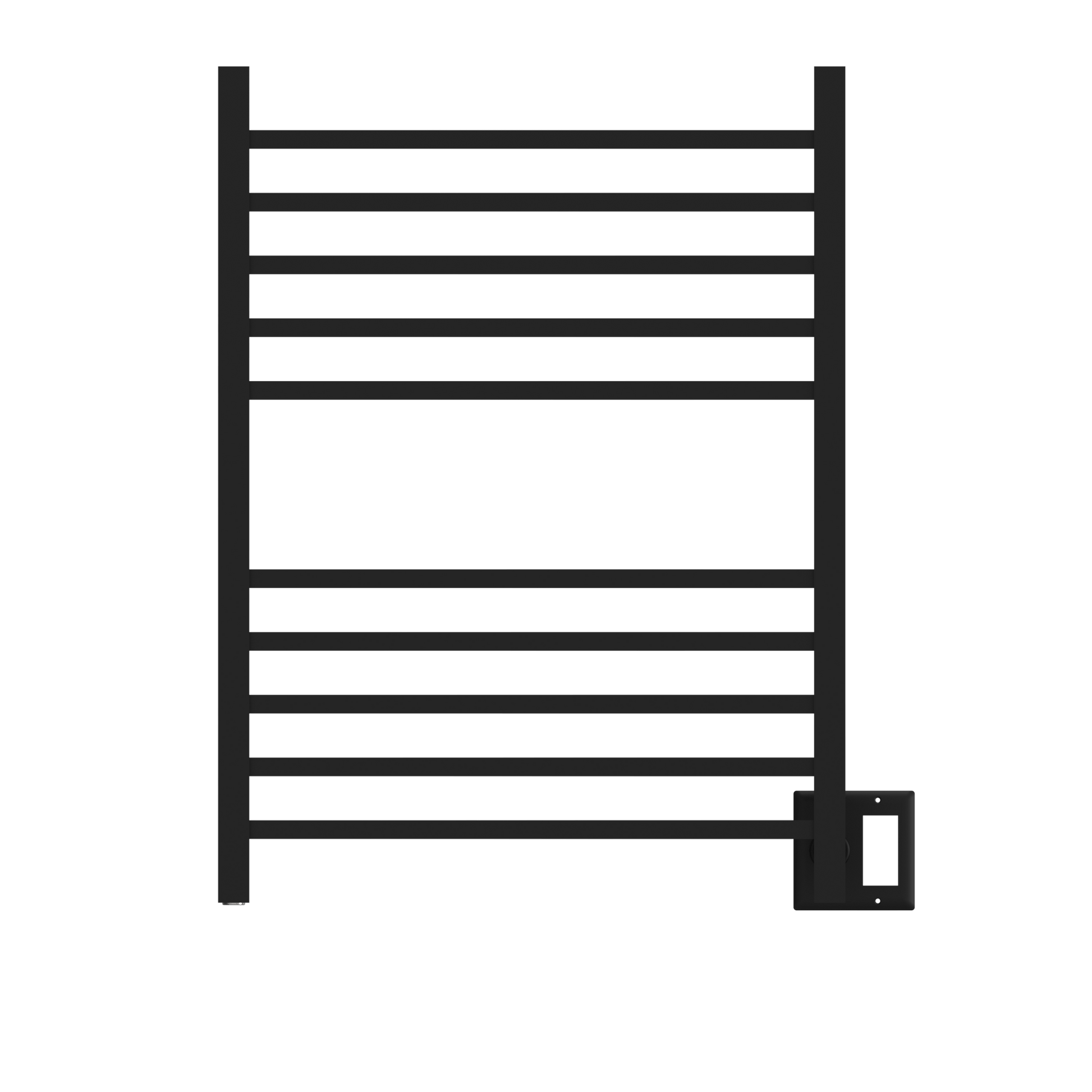 Amba RSWH-MB Amba Radiant Square Hardwired + Plug-in Combo 10 Bar Towel Warmer in Matte Black - RSWH-MB