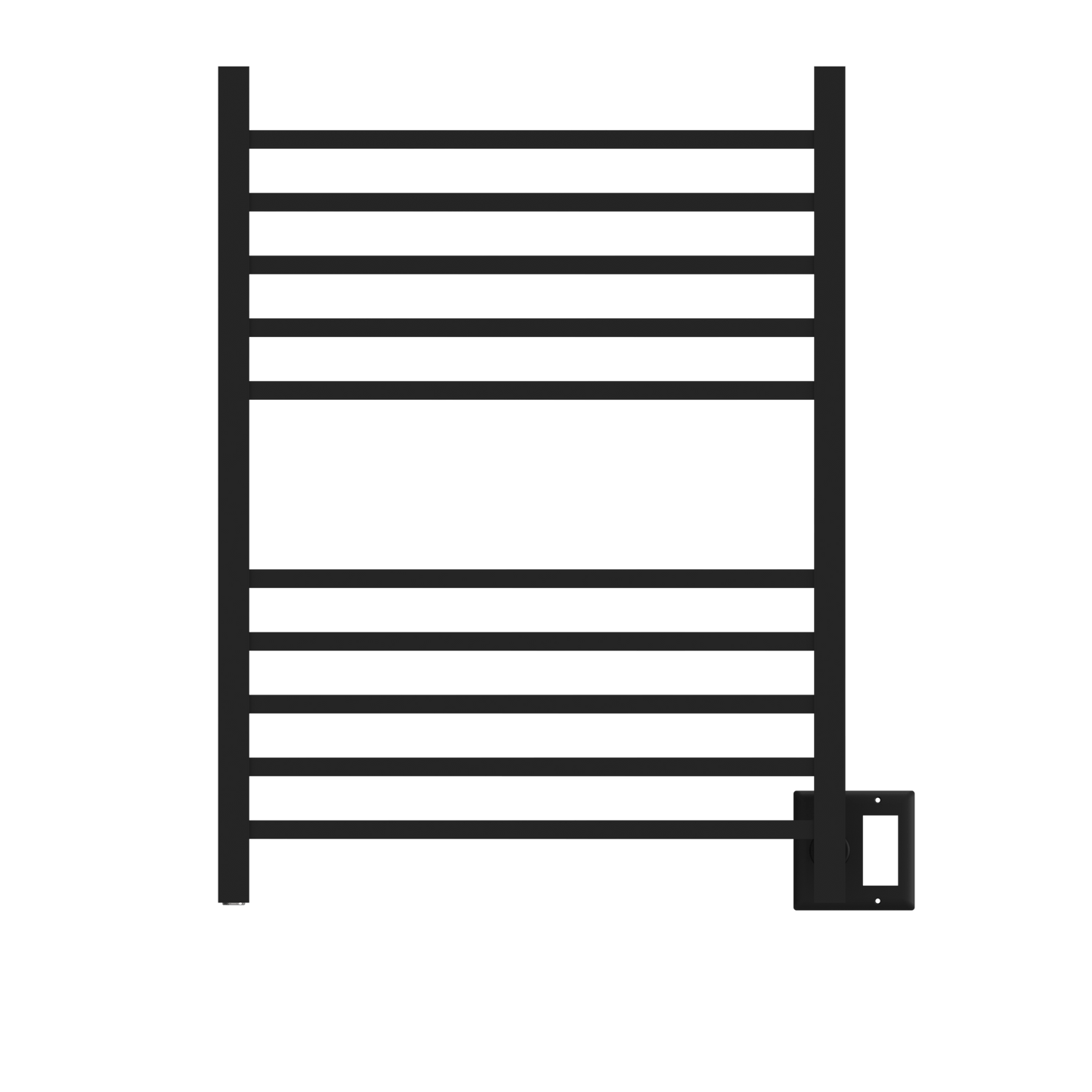 Amba RSWH-MB Amba Radiant Square Hardwired + Plug-in Combo 10 Bar Towel Warmer in Matte Black - RSWH-MB