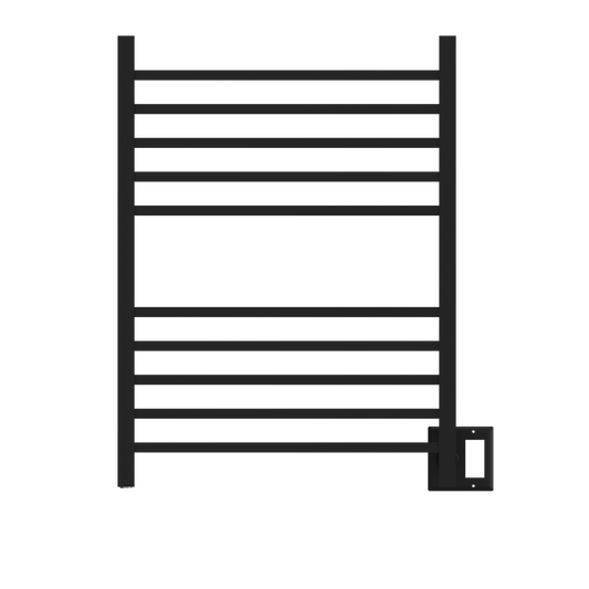 Amba RSWH-MB Amba Radiant Square Hardwired + Plug-in Combo 10 Bar Towel Warmer in Matte Black - RSWH-MB