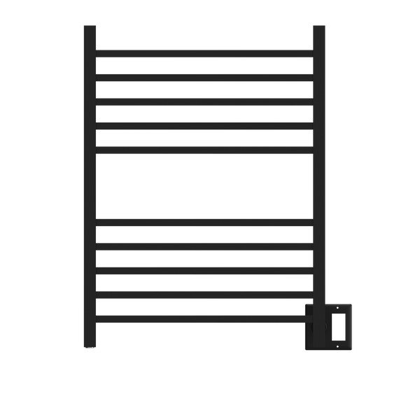 Amba RSWH-MB Amba Radiant Square Hardwired + Plug-in Combo 10 Bar Towel Warmer in Matte Black - RSWH-MB