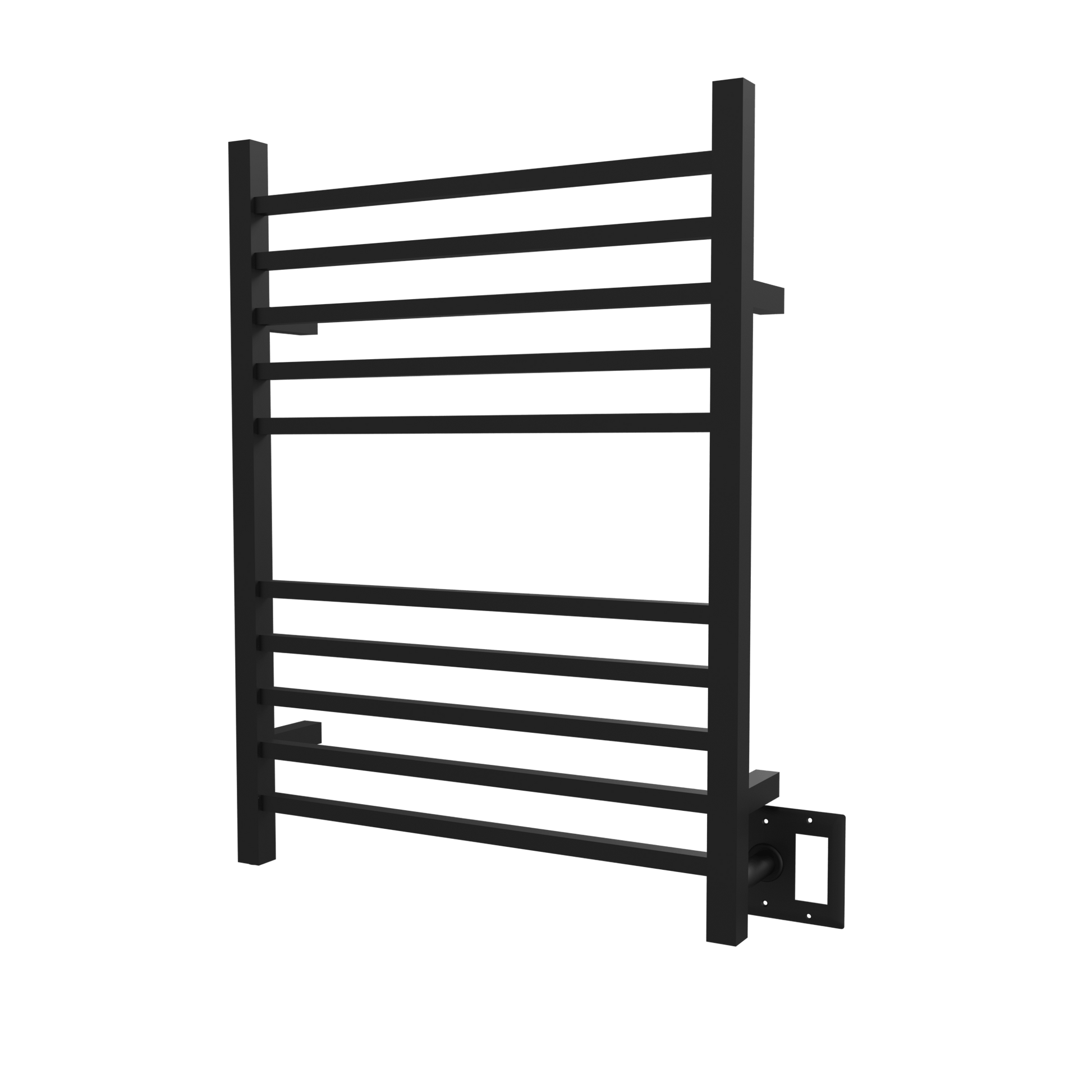 Amba RSWH-MB Amba Radiant Square Hardwired + Plug-in Combo 10 Bar Towel Warmer in Matte Black - RSWH-MB