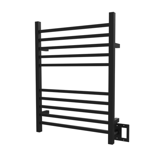 Amba RSWH-MB Amba Radiant Square Hardwired + Plug-in Combo 10 Bar Towel Warmer in Matte Black - RSWH-MB