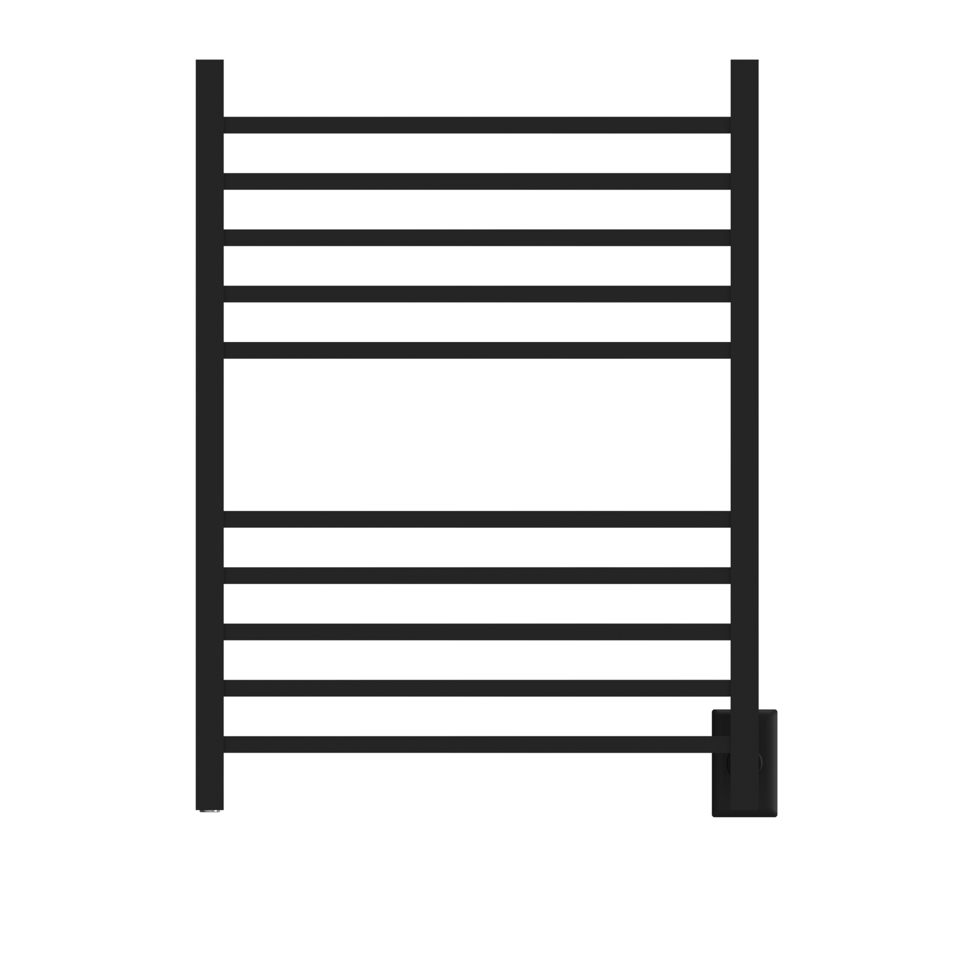 Amba RSWH-MB Amba Radiant Square Hardwired + Plug-in Combo 10 Bar Towel Warmer in Matte Black - RSWH-MB