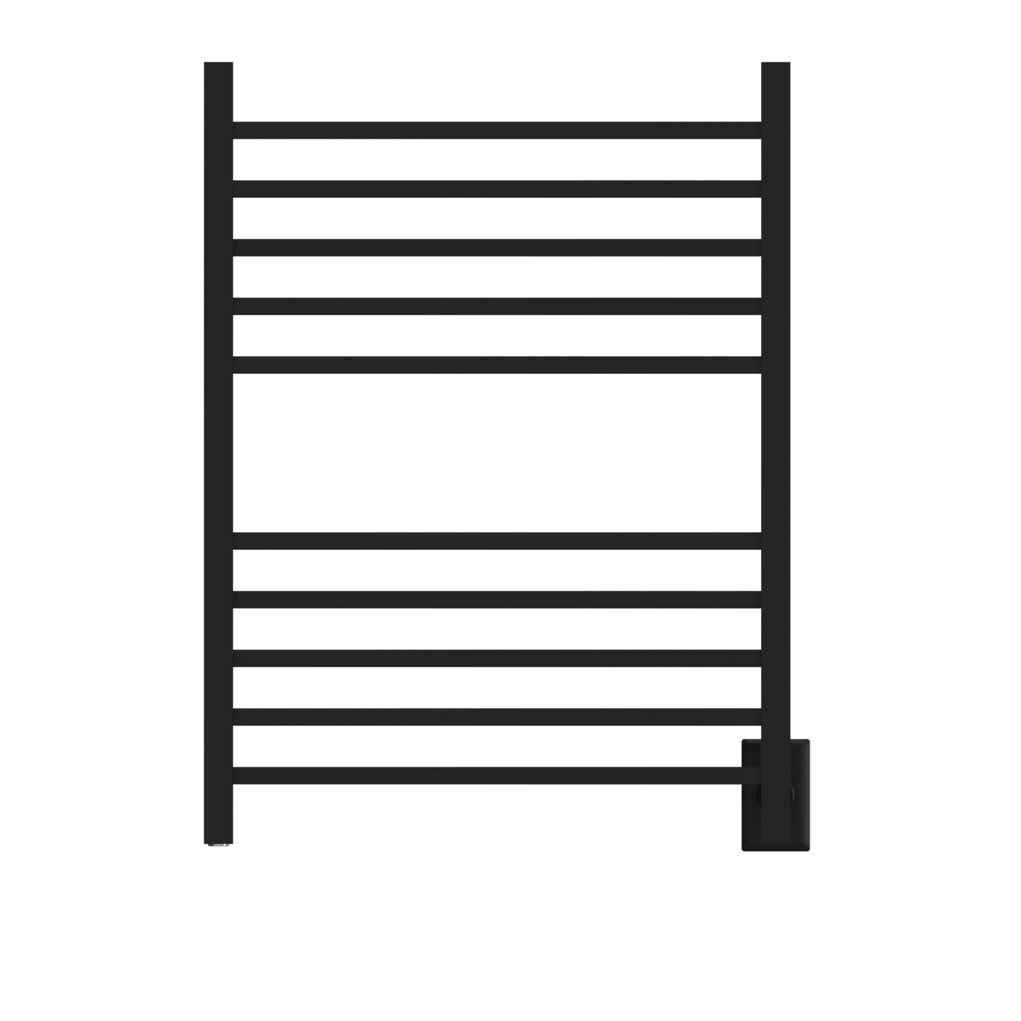 Amba RSWH-MB Amba Radiant Square Hardwired + Plug-in Combo 10 Bar Towel Warmer in Matte Black - RSWH-MB