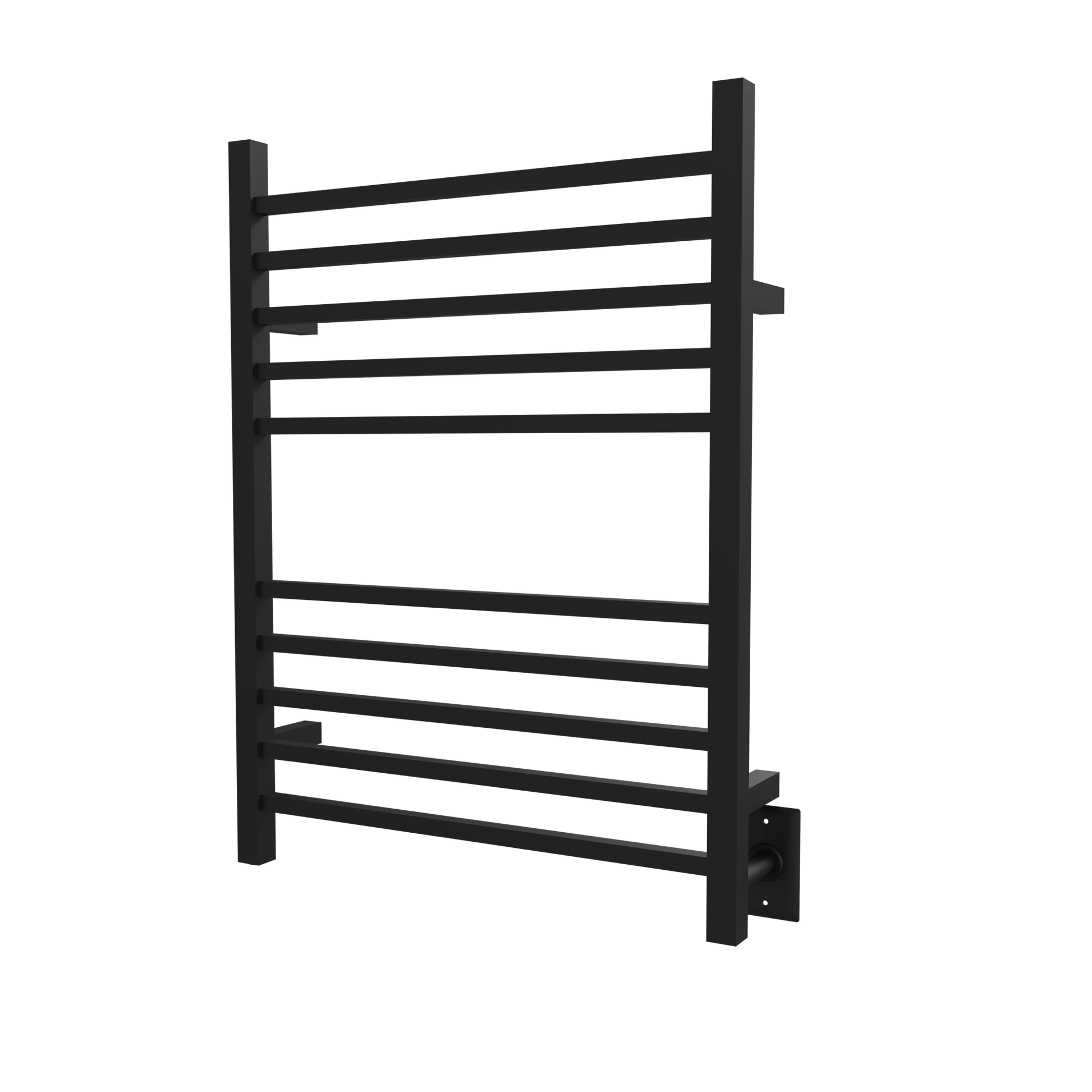 Amba RSWH-MB Amba Radiant Square Hardwired + Plug-in Combo 10 Bar Towel Warmer in Matte Black - RSWH-MB