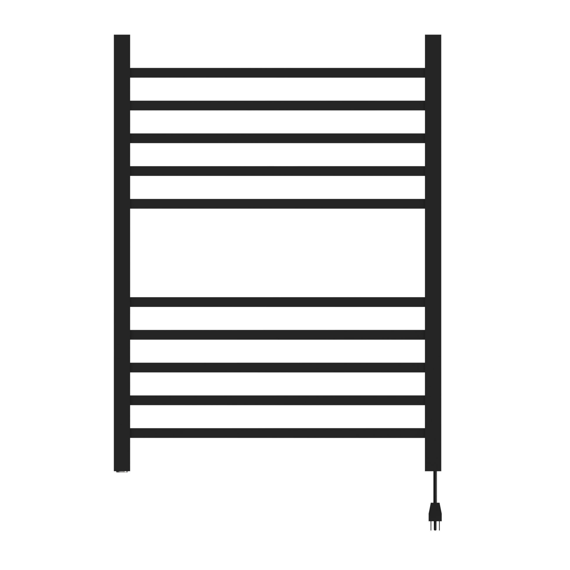 Amba RSWH-MB Amba Radiant Square Hardwired + Plug-in Combo 10 Bar Towel Warmer in Matte Black - RSWH-MB