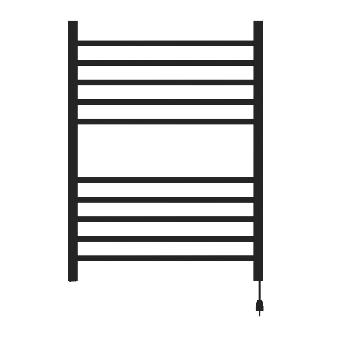 Amba RSWH-MB Amba Radiant Square Hardwired + Plug-in Combo 10 Bar Towel Warmer in Matte Black - RSWH-MB