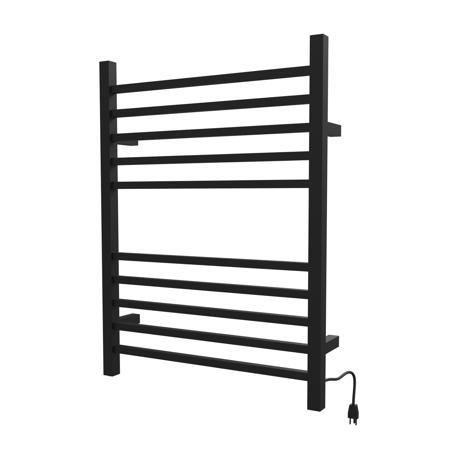 Amba RSWH-MB Amba Radiant Square Hardwired + Plug-in Combo 10 Bar Towel Warmer in Matte Black - RSWH-MB