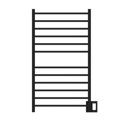 Amba RSWHL-MB Amba Radiant Large Square Hardwired + Plug-in Combo 12 Bar Towel Warmer in Matte Black - RSWHL-MB