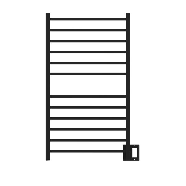 Amba RSWHL-MB Amba Radiant Large Square Hardwired + Plug-in Combo 12 Bar Towel Warmer in Matte Black - RSWHL-MB