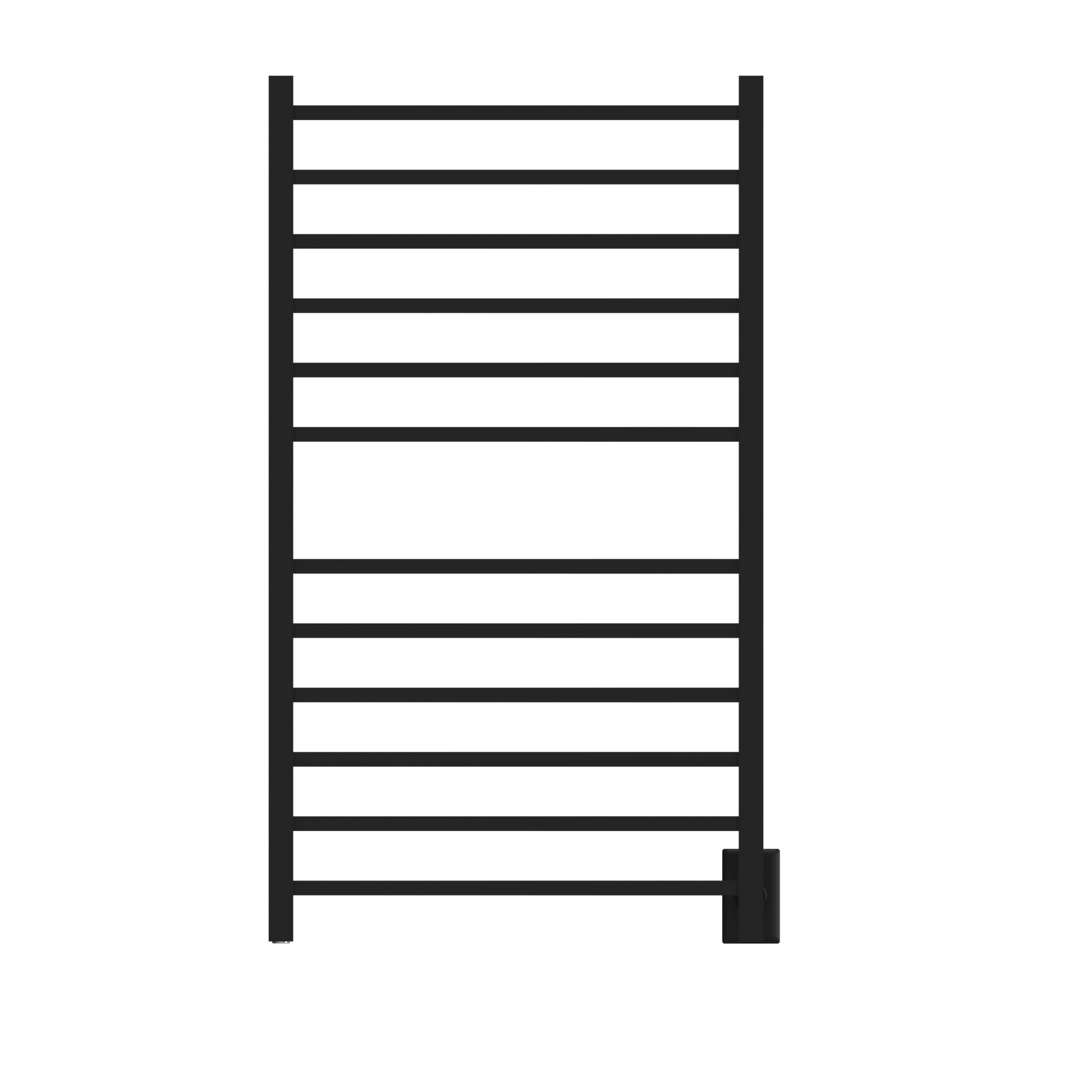 Amba RSWHL-MB Amba Radiant Large Square Hardwired + Plug-in Combo 12 Bar Towel Warmer in Matte Black - RSWHL-MB