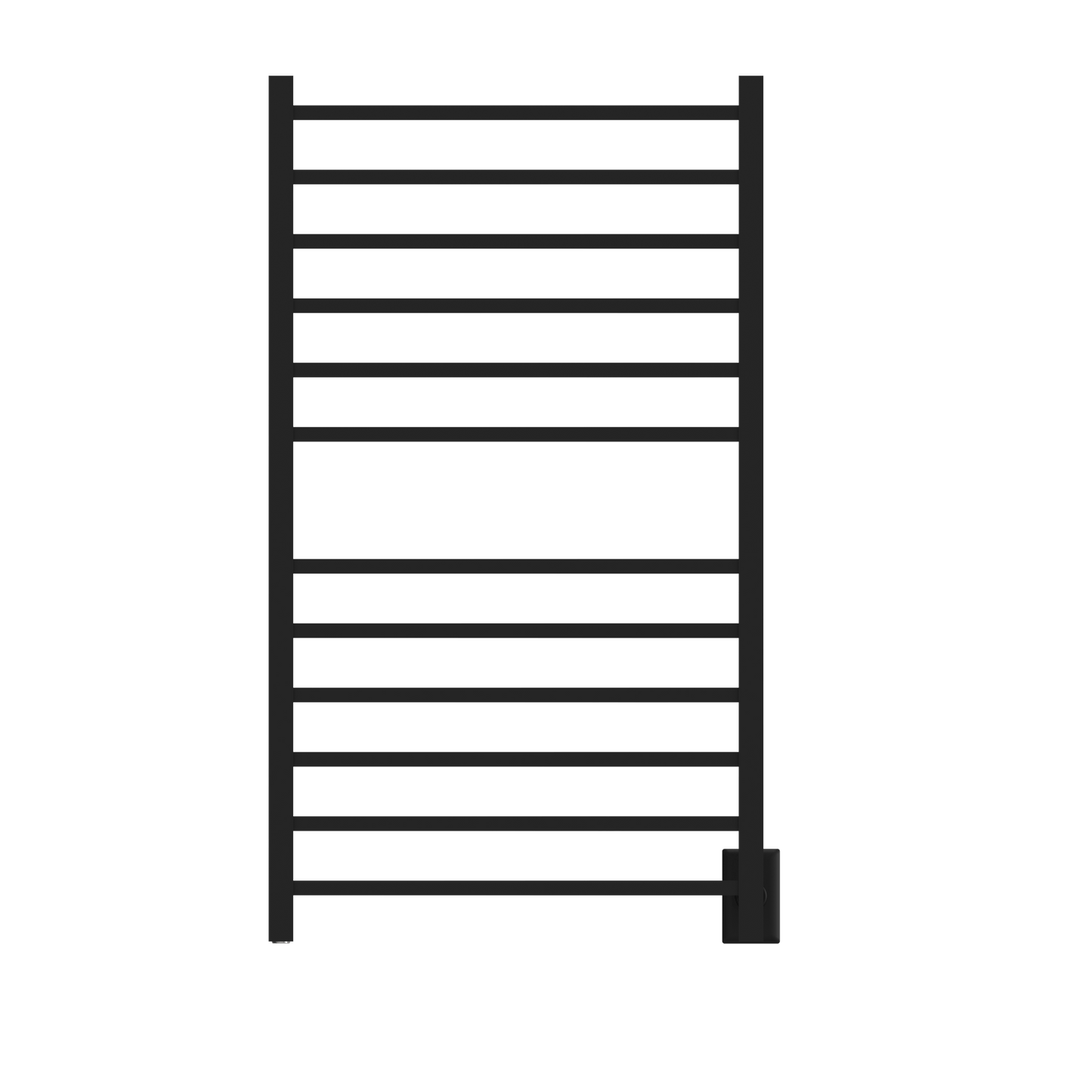 Amba RSWHL-MB Amba Radiant Large Square Hardwired + Plug-in Combo 12 Bar Towel Warmer in Matte Black - RSWHL-MB