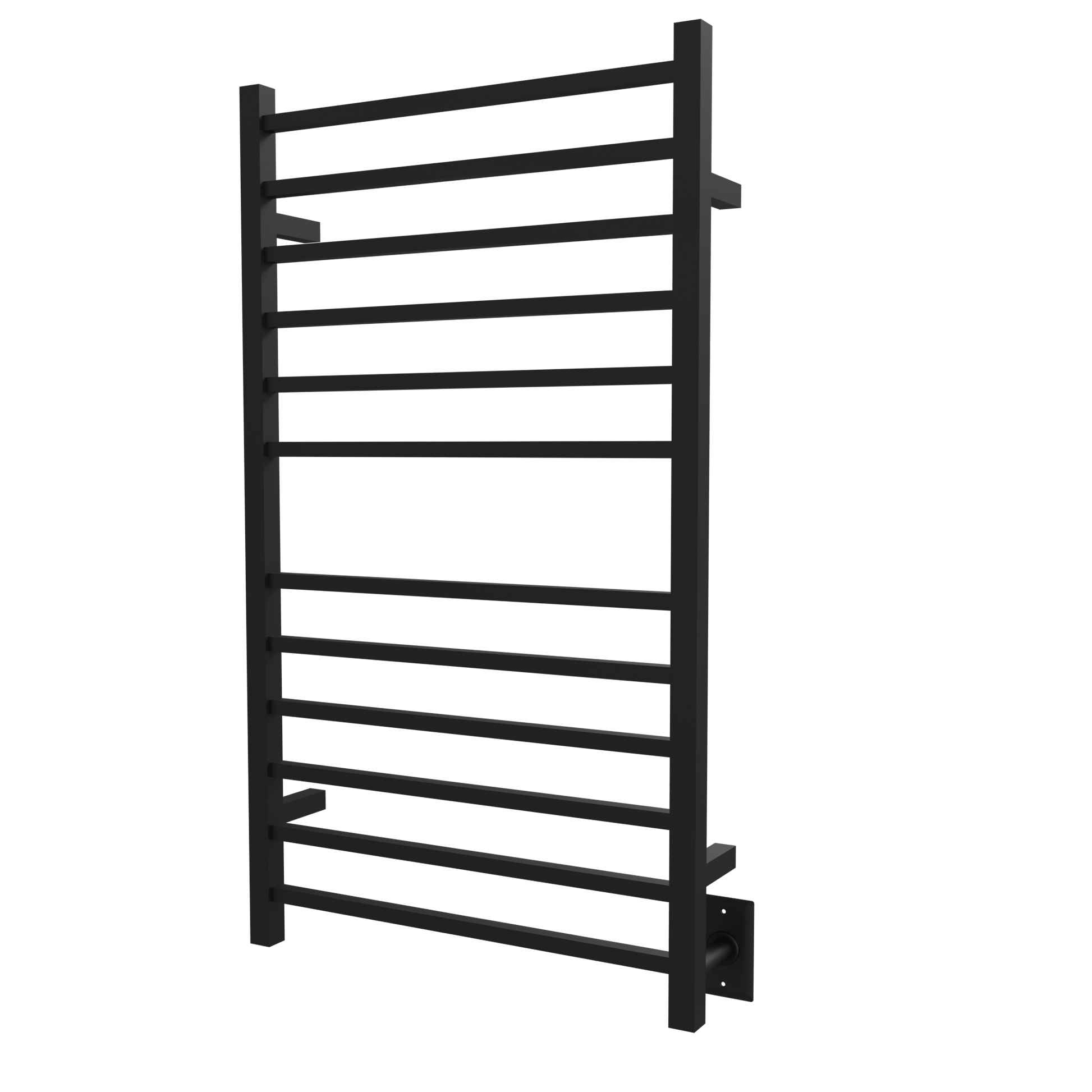 Amba RSWHL-MB Amba Radiant Large Square Hardwired + Plug-in Combo 12 Bar Towel Warmer in Matte Black - RSWHL-MB