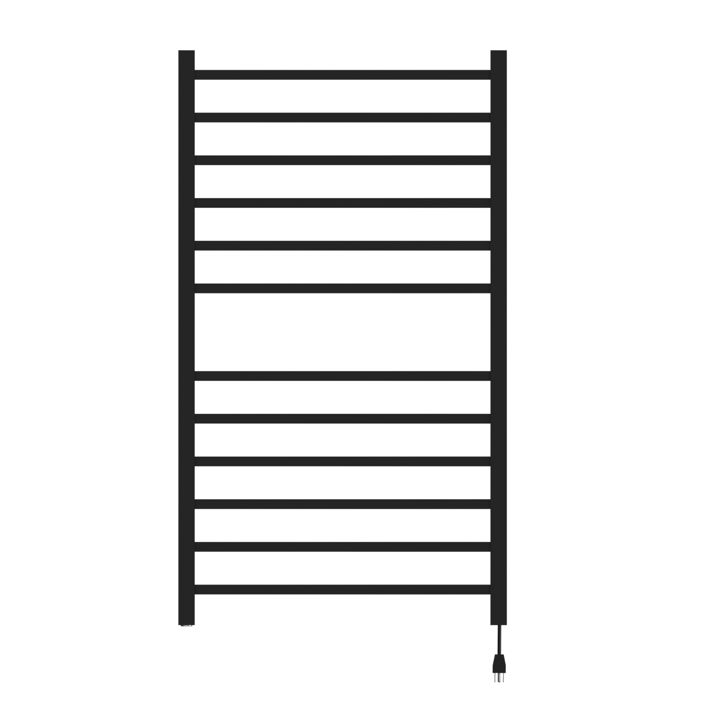 Amba RSWHL-MB Amba Radiant Large Square Hardwired + Plug-in Combo 12 Bar Towel Warmer in Matte Black - RSWHL-MB