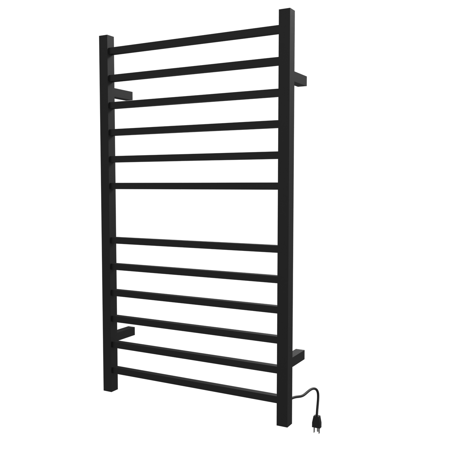 Amba RSWHL-MB Amba Radiant Large Square Hardwired + Plug-in Combo 12 Bar Towel Warmer in Matte Black - RSWHL-MB