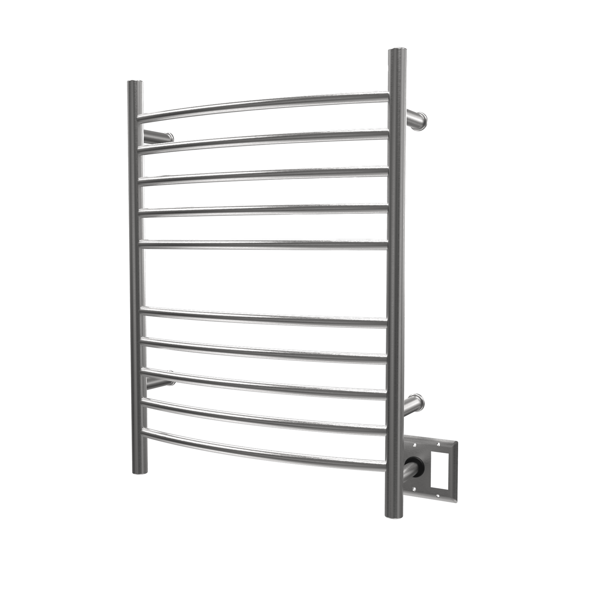 Amba RWH-CB Amba Radiant Hardwired + Plug-in Combo Curved 10 Bar Towel Warmer in Brushed - RWH-CB